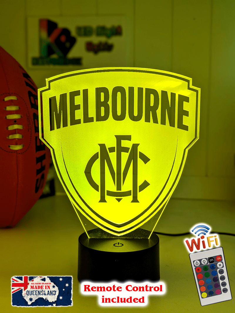 Melbourne Demons 3D LED Night Light Personalised Name Lamp 16 - Colour Remote - KustomboxNight Lights & Ambient LightingKustomboxStandard Size