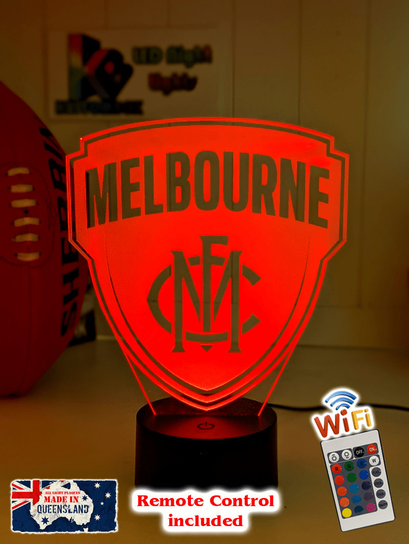Melbourne Demons 3D LED Night Light Personalised Name Lamp 16 - Colour Remote - KustomboxNight Lights & Ambient LightingKustomboxStandard Size
