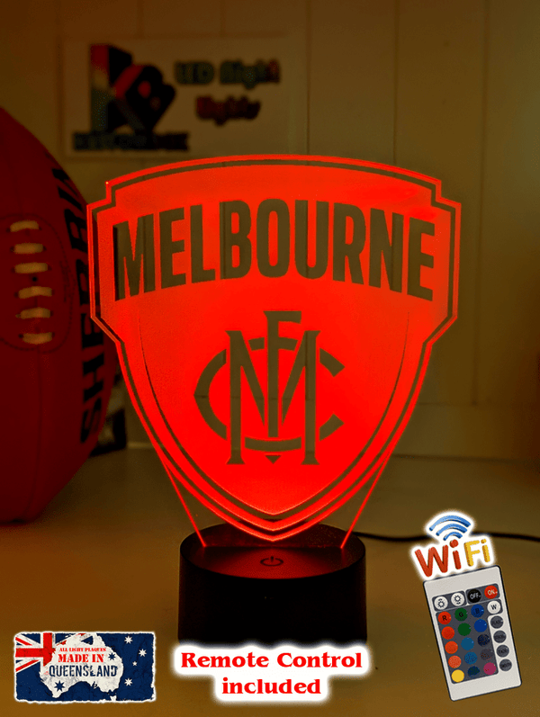 Melbourne Demons 3D LED Night Light Personalised Name Lamp 16 - Colour Remote - KustomboxNight Lights & Ambient LightingKustomboxStandard Size