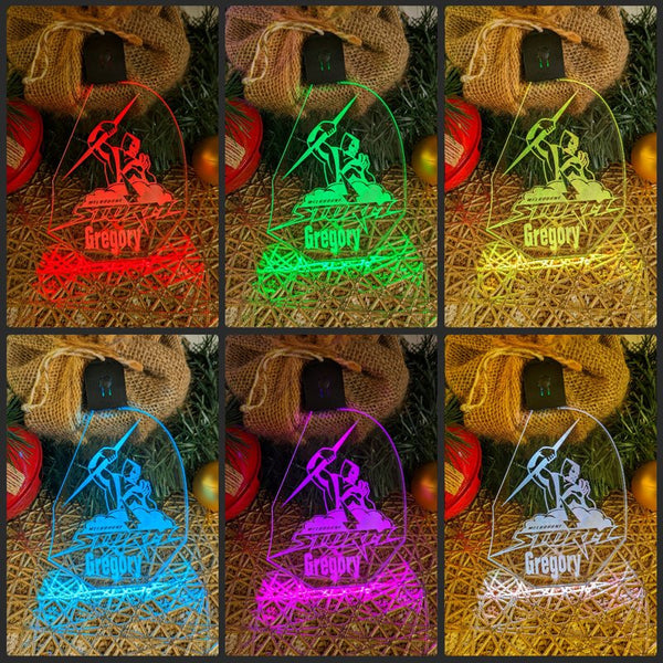 Melbourne Storm  logo 3D acrylic light bauble, ideal NRL gift for bedroom or bar or chrismas decoration 