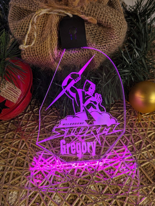 Melbourne Storm Football Personalised Christmas Bauble 3D LED Light Decoration - KustomboxNight Lights & Ambient LightingKustomboxBauble - No Name