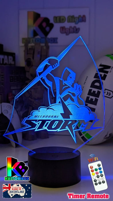 MELBOURNE STORM Rugby League Football Club LED Night Light - KustomboxNight Lights & Ambient LightingKustomboxStandard Size