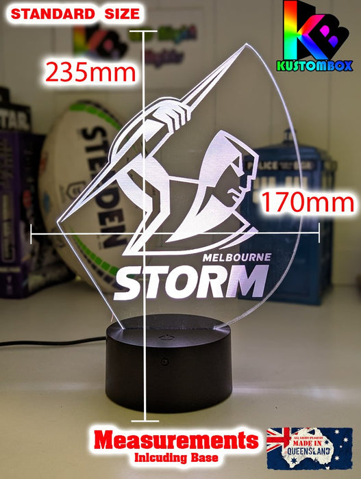 MELBOURNE STORM Rugby League Footy Club LED Night Light - KustomboxNight Lights & Ambient LightingKustomboxStandard Size