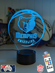 MEMPHIS GRIZZLIES BASKETBALL LED Night Light Lamp - KustomboxNight Lights & Ambient LightingKustomboxStandard Size