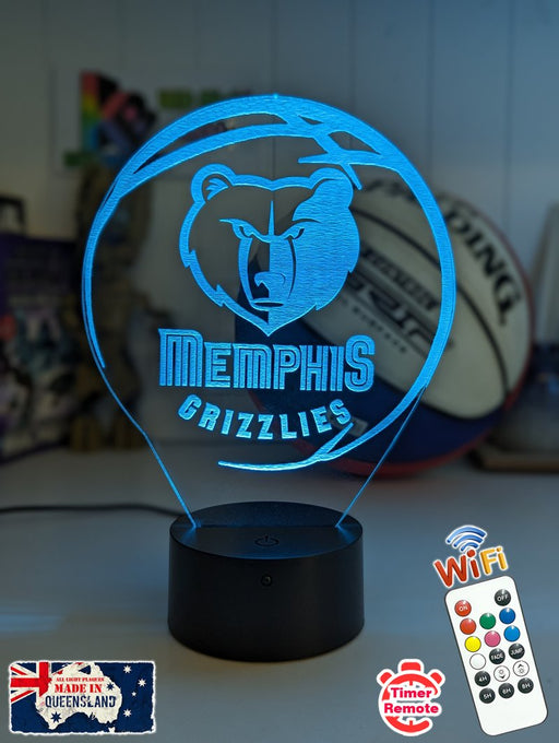 MEMPHIS GRIZZLIES BASKETBALL LED Night Light Lamp - KustomboxNight Lights & Ambient LightingKustomboxStandard Size