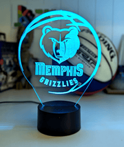 Memphis Grizzlies Personalised 3D LED Night Light Custom Name Basketball Lamp - KustomboxNight Lights & Ambient LightingKustomboxStandard Size - No Name