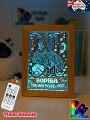 Mermaid You Are Perfect Personalised Name Timber Frame USB 3D LED Night Light Lamp - KustomboxNight Lights & Ambient LightingKustomboxTimber Frame Light - $34.99