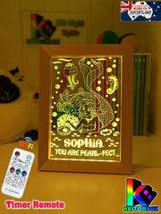 Mermaid You Are Perfect Personalised Name Timber Frame USB 3D LED Night Light Lamp - KustomboxNight Lights & Ambient LightingKustomboxTimber Frame Light - $34.99