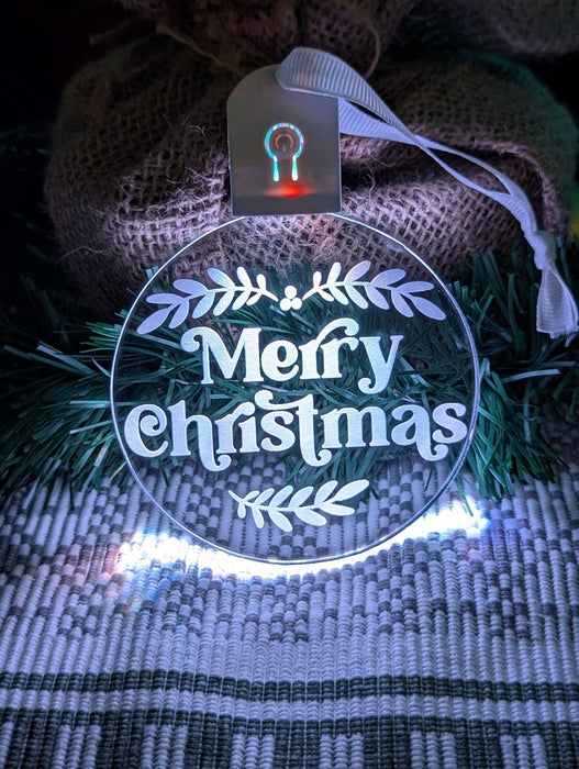 Merry Christmas Bauble 3d LED Night Light Decoration - KustomboxNight Lights & Ambient LightingKustomboxBauble - Standard Size