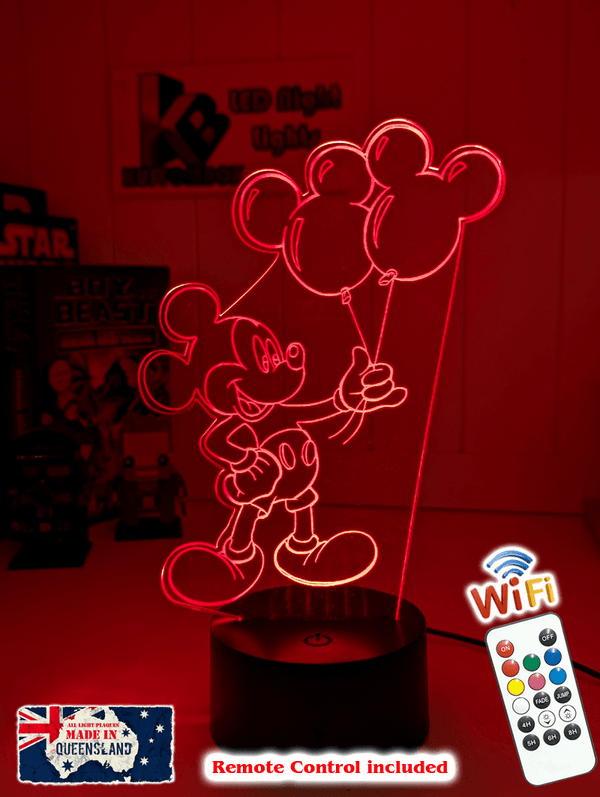 Mickey Mouse Balloons 3D LED Night Light Lamp - KustomboxNight Lights & Ambient LightingKustomboxStandard Size