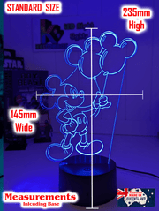 Mickey Mouse Balloons 3D LED Night Light Lamp - KustomboxNight Lights & Ambient LightingKustomboxStandard Size