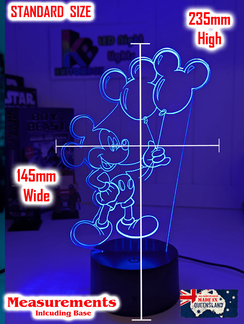 Mickey Mouse Balloons 3D LED Night Light Lamp - KustomboxNight Lights & Ambient LightingKustomboxStandard Size
