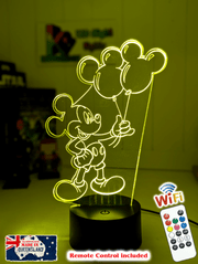 Mickey Mouse Balloons 3D LED Night Light Lamp - KustomboxNight Lights & Ambient LightingKustomboxStandard Size