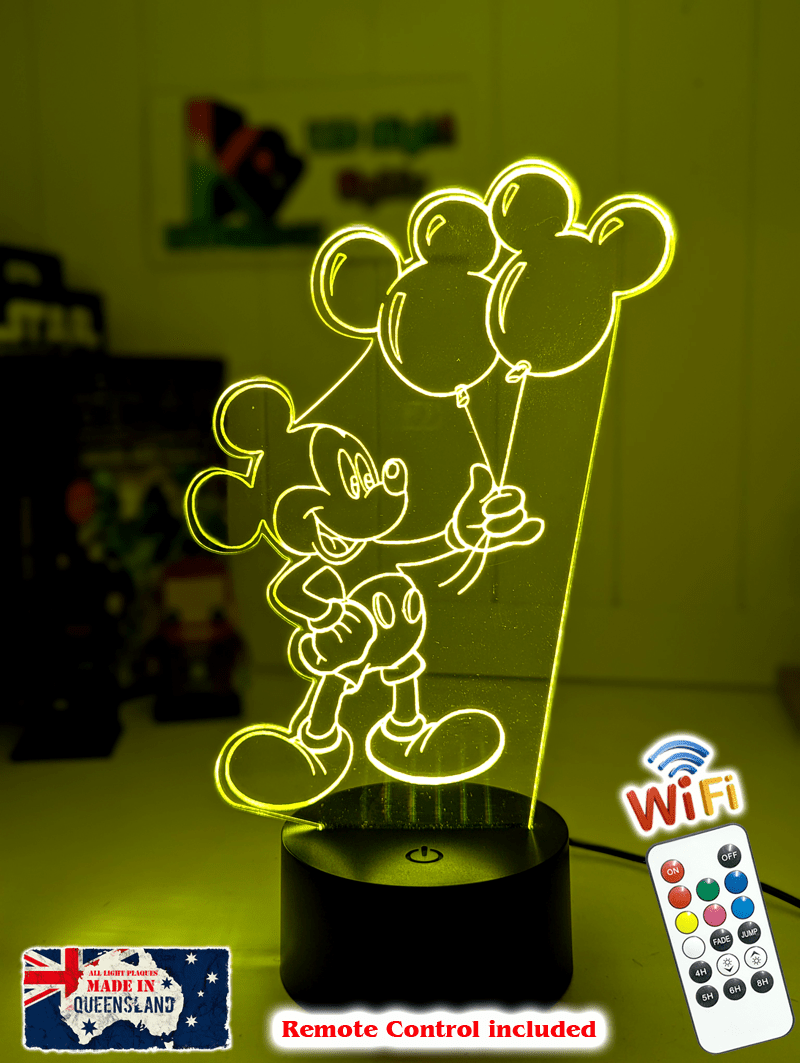 Mickey Mouse Balloons 3D LED Night Light Lamp - KustomboxNight Lights & Ambient LightingKustomboxStandard Size