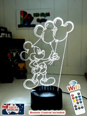 Mickey Mouse Balloons 3D LED Night Light Lamp - KustomboxNight Lights & Ambient LightingKustomboxStandard Size