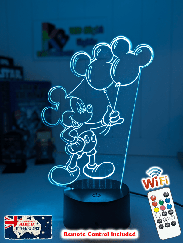 Mickey Mouse Balloons 3D LED Night Light Lamp - KustomboxNight Lights & Ambient LightingKustomboxStandard Size