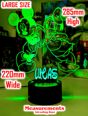 Mickey Mouse & Donald Duck Personalised Name 3D LED Night Light Lamp - KustomboxNight Lights & Ambient LightingKustomboxStandard Size