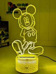 Mickey Mouse Standing Personalised 3D LED Night Light Custom Name Lamp 16 Colour - KustomboxNight Lights & Ambient LightingKustomboxStandard Size