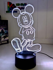 Mickey Mouse Standing Personalised 3D LED Night Light Custom Name Lamp 16 Colour - KustomboxNight Lights & Ambient LightingKustomboxStandard Size