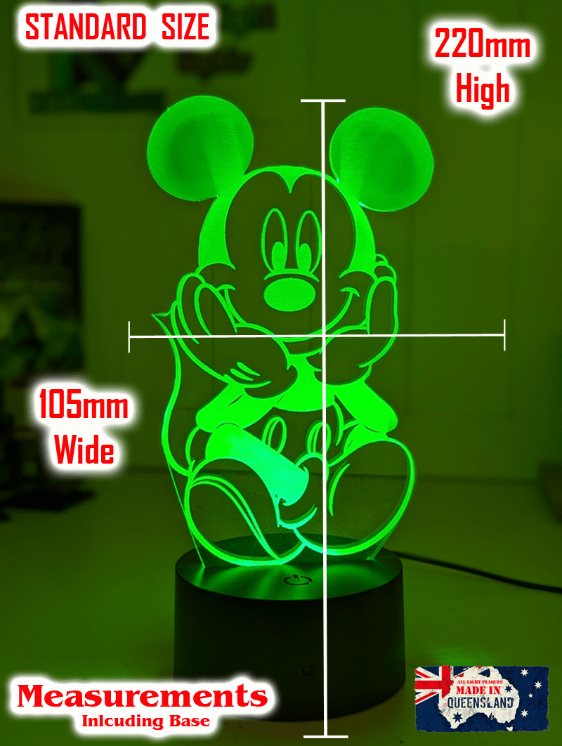 Mickey Mouse Stting Down 3D LED Night Light Childrens Lamp - KustomboxNight Lights & Ambient LightingKustomboxStandard Size