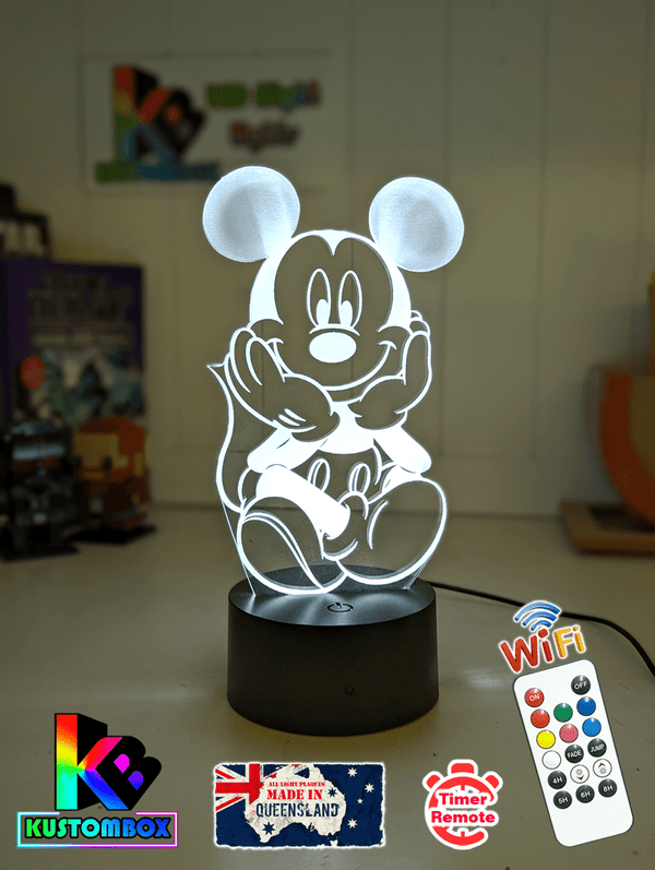 Mickey Mouse Stting Down 3D LED Night Light Childrens Lamp - KustomboxNight Lights & Ambient LightingKustomboxStandard Size