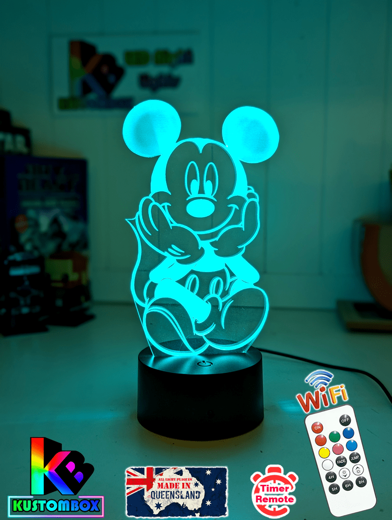 Mickey Mouse Stting Down 3D LED Night Light Childrens Lamp - KustomboxNight Lights & Ambient LightingKustomboxStandard Size