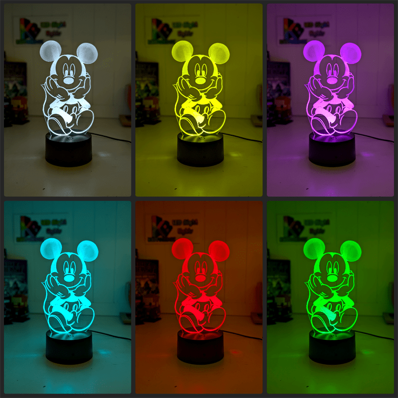 Mickey Mouse Stting Down 3D LED Night Light Childrens Lamp - KustomboxNight Lights & Ambient LightingKustomboxStandard Size