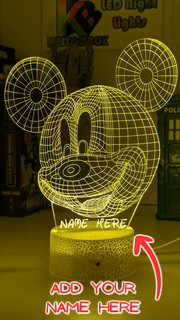 Mickey Mouse Wire Frame Head 3D LED Night Light Lamp - KustomboxNight Lights & Ambient LightingKustomboxStandard Size
