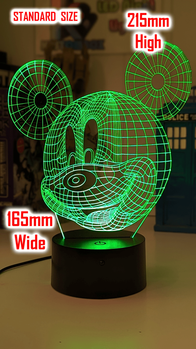 Mickey Mouse Wire Frame Head 3D LED Night Light Lamp - KustomboxNight Lights & Ambient LightingKustomboxStandard Size