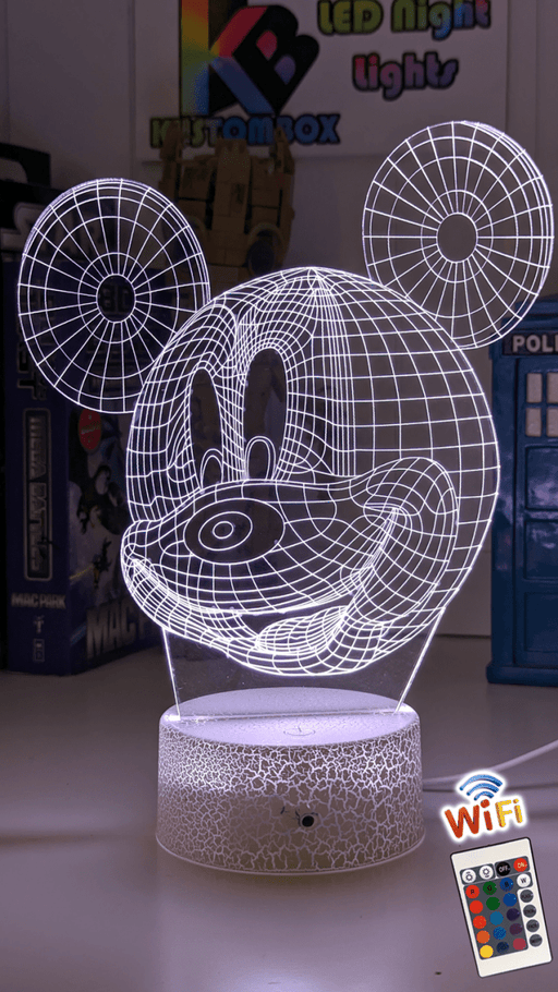 Mickey Mouse Wire Frame Head 3D LED Night Light Lamp - KustomboxNight Lights & Ambient LightingKustomboxStandard Size