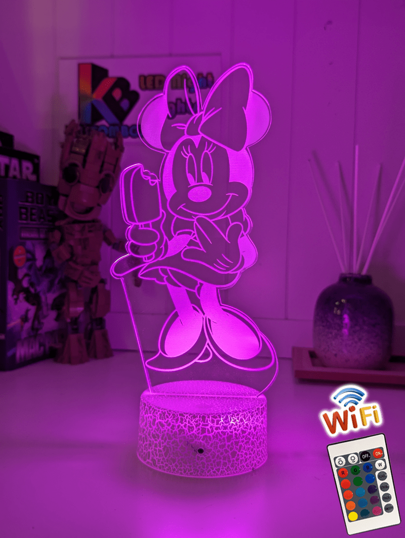 Minnie Mouse Ice Cream 3D LED Night Light Childrens Lamp - KustomboxNight Lights & Ambient LightingKustomboxStandard Size