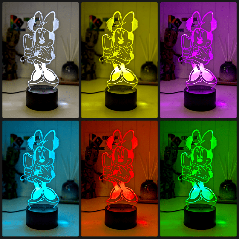 Minnie Mouse Ice Cream 3D LED Night Light Childrens Lamp - KustomboxNight Lights & Ambient LightingKustomboxStandard Size