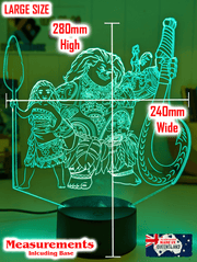 Moana & Maui Demigod Personalised Name 3D LED Night Light Childrens Bedroom Lamp - KustomboxNight Lights & Ambient LightingKustomboxStandard Size
