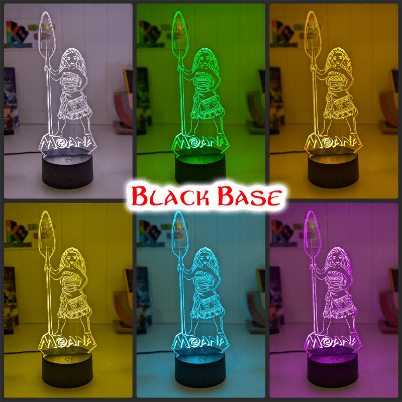 Moana of Motuni Personalised Name 3D LED Night Light Childrens Bedroom Lamp - KustomboxNight Lights & Ambient LightingKustomboxStandard Size