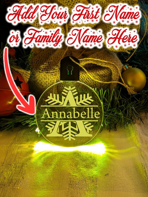 Monogram Inital A B C D Personalised Name Christmas Bauble Decoration - KustomboxNight Lights & Ambient LightingKustomboxBauble - Standard Size