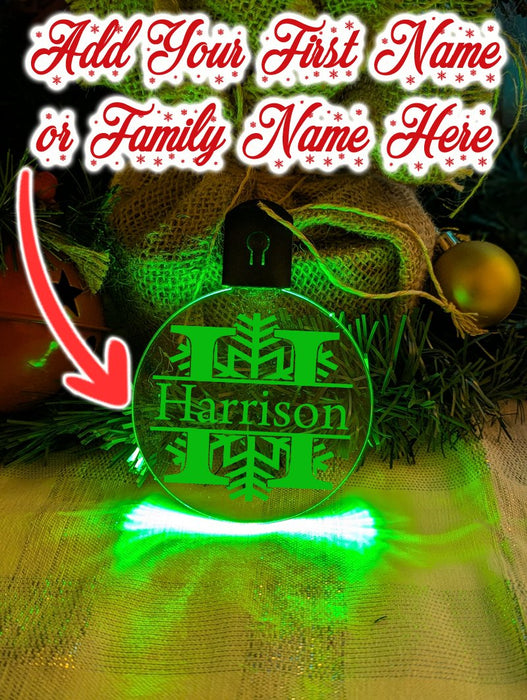 Monogram Inital E F G H Personalised Name Christmas Bauble Decoration - KustomboxNight Lights & Ambient LightingKustomboxBauble - Standard Size