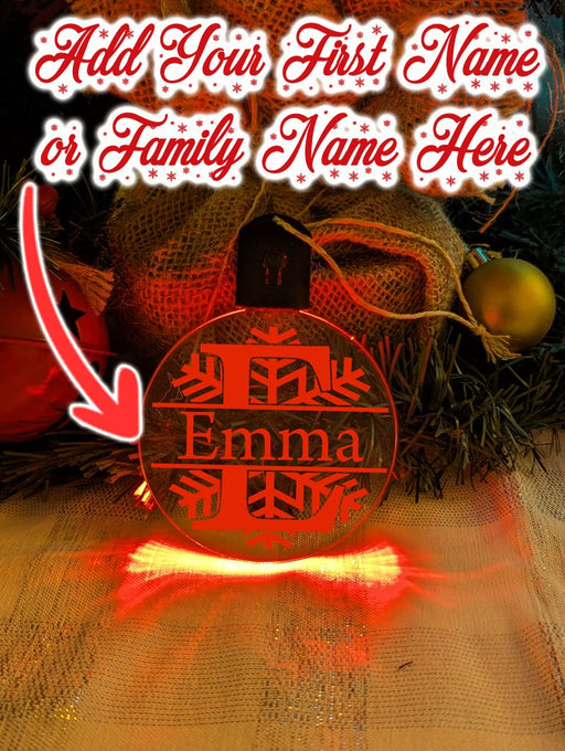 Monogram Inital E F G H Personalised Name Christmas Bauble Decoration - KustomboxNight Lights & Ambient LightingKustomboxBauble - Standard Size