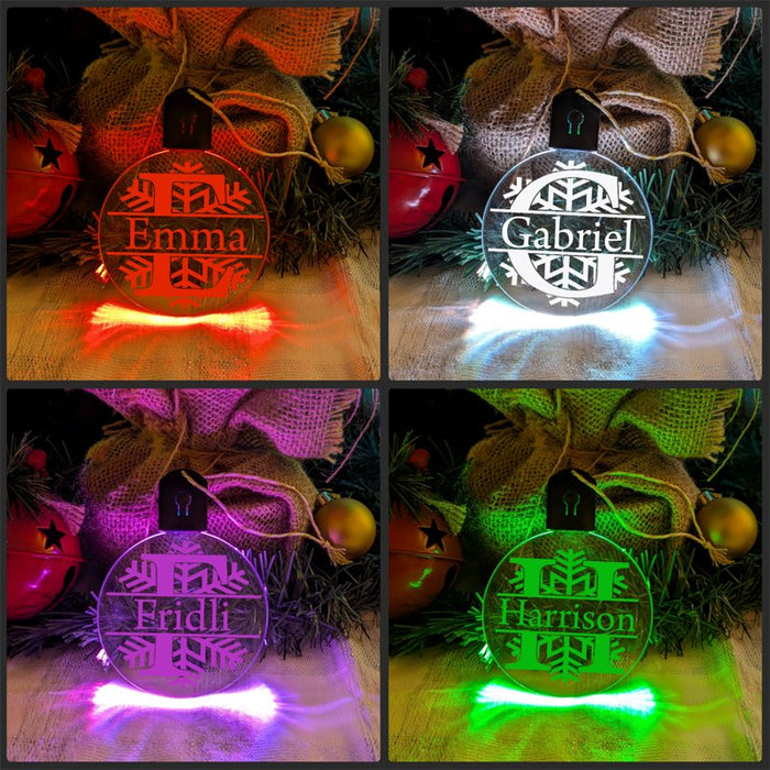Monogram Inital E F G H Personalised Name Christmas Bauble Decoration - KustomboxNight Lights & Ambient LightingKustomboxBauble - Standard Size