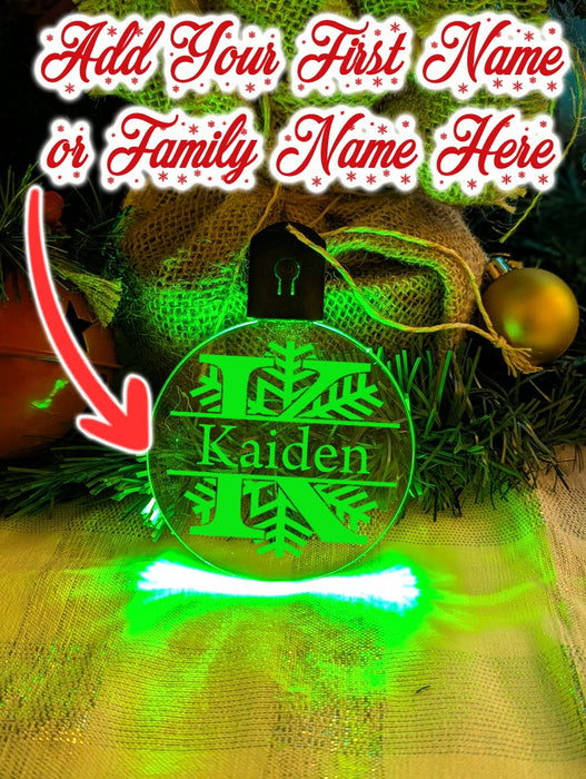 Monogram Inital I J K L Personalised Name Christmas Bauble Decoration - KustomboxNight Lights & Ambient LightingKustomboxBauble - Standard Size