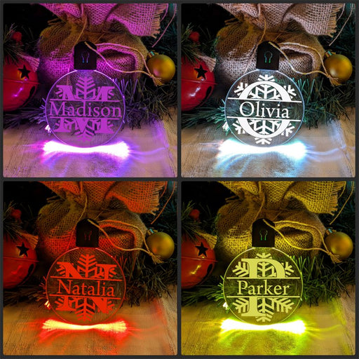 Monogram Inital M N O P Personalised Name Christmas Bauble Decoration - KustomboxNight Lights & Ambient LightingKustomboxBauble - Standard Size