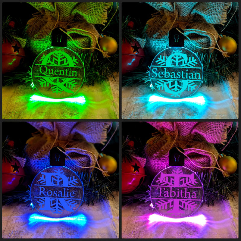 Monogram Inital Q R S T Personalised Name Christmas Bauble Decoration - KustomboxNight Lights & Ambient LightingKustomboxBauble - Standard Size