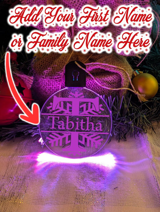 Monogram Inital Q R S T Personalised Name Christmas Bauble Decoration - KustomboxNight Lights & Ambient LightingKustomboxBauble - Standard Size