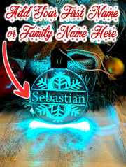Monogram Inital Q R S T Personalised Name Christmas Bauble Decoration - KustomboxNight Lights & Ambient LightingKustomboxBauble - Standard Size