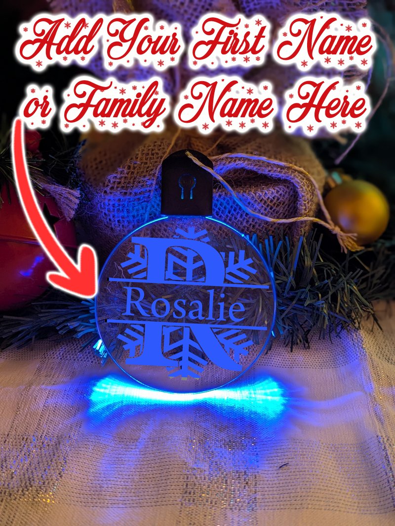 Monogram Inital Q R S T Personalised Name Christmas Bauble Decoration - KustomboxNight Lights & Ambient LightingKustomboxBauble - Standard Size