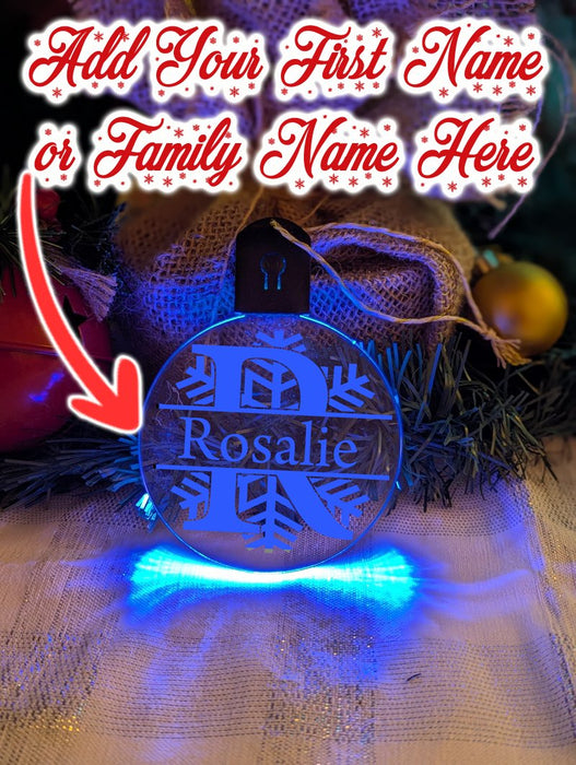Monogram Inital Q R S T Personalised Name Christmas Bauble Decoration - KustomboxNight Lights & Ambient LightingKustomboxBauble - Standard Size