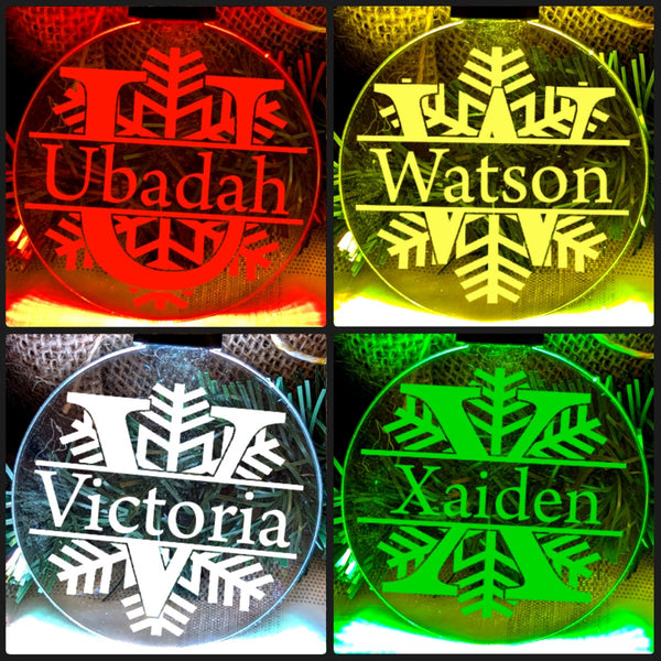 Monogram Inital U,V,W,X Personalised Name Christmas Bauble Decoration - KustomboxNight Lights & Ambient LightingKustomboxBauble - Standard Size