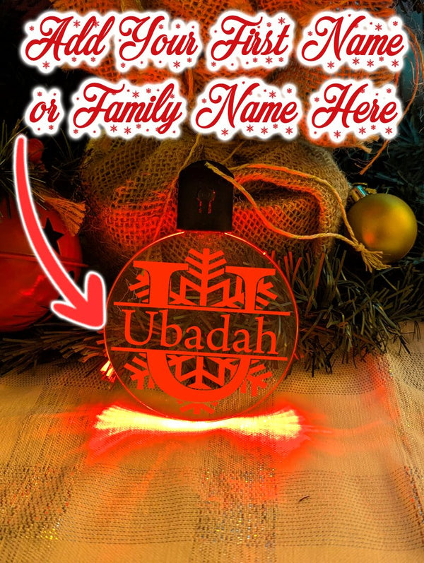 Monogram Inital U,V,W,X Personalised Name Christmas Bauble Decoration - KustomboxNight Lights & Ambient LightingKustomboxBauble - Standard Size
