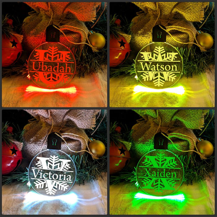 Monogram Inital U,V,W,X Personalised Name Christmas Bauble Decoration - KustomboxNight Lights & Ambient LightingKustomboxBauble - Standard Size