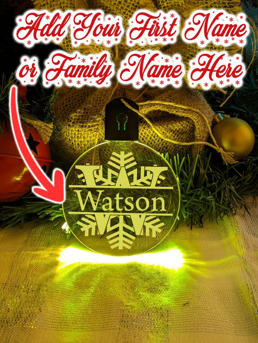 Monogram Inital U,V,W,X Personalised Name Christmas Bauble Decoration - KustomboxNight Lights & Ambient LightingKustomboxBauble - Standard Size