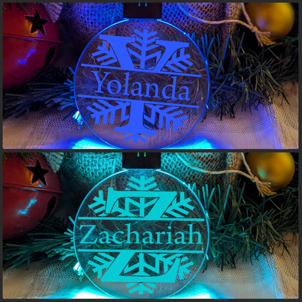 Monogram Inital Y,Z Personalised Name Christmas Bauble Decoration - KustomboxNight Lights & Ambient LightingKustomboxBauble - Standard Size